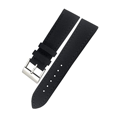 Bracelet montre nylon 22mm noir gris pour remplacer votre cuir usé Navitimer