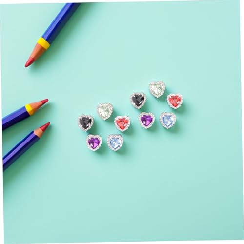 Botones de rincón corazón de cristal con base plana para coser ropa 6