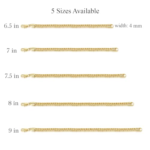 Pulsera de cadena foxtail bañada en oro 14k unisex miniatura 2