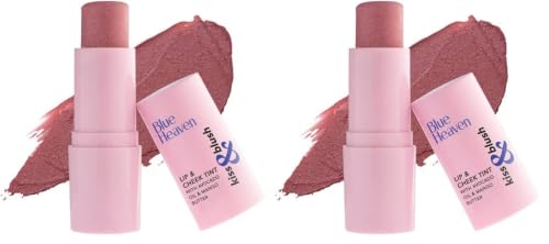 Image of Blue Heaven Kiss and Blush Lip, Cheek and Eye Tint with Avocado Oil and Mango Butter | 3 in 1 Lip and Cheek Tint Stick | Rich Smooth Formula | Easily Blendable Makeup Tint | Roasted Berry | 8.5gm