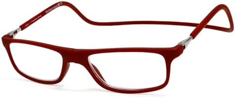 NEW VISION Lesebrille mit Magnetverschluss, Lesebrillen, Bequem Magnetverschluss Vorne, Reading Glasses NV2904, Lesehilfe für Damen Herren (RotC8, 3.5, diopters)