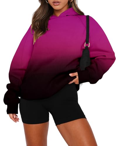 onlypuff Women Pullover Sweatshirt Long Sleeve Hoodies Kangaroo Pocket Fleece Basic Sweater
