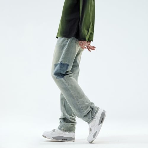 Jeans Pants Trousers Denim Spring and Autumn Light Blue High Street Classic Casual Versatile Men's4