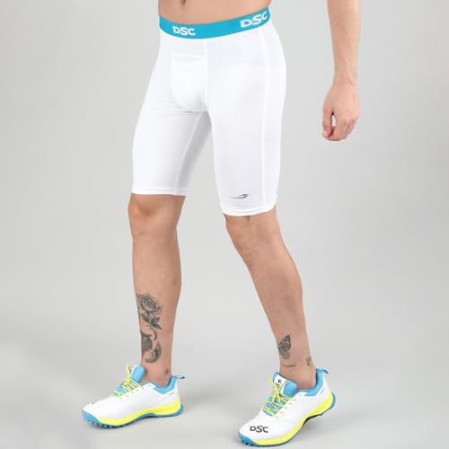 Image of DSC Men's Compression Shorts, Half Tight Athletic Underlayer for Workout, Gym, Sports & Cycling - Breathable Muscle Support