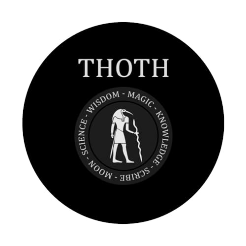 Thoth Ancient Egyptian God of Wisdom and Magic PopSockets Swappable PopGrip, Black - Image 3