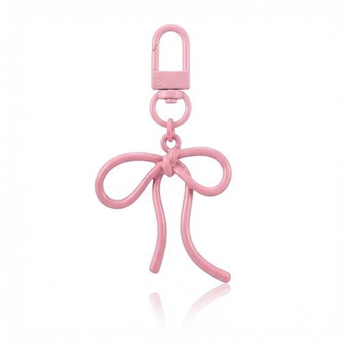 YOJO Bow Keychain Elegant Bowknot Bag Charm Key Ring for Backpacks & Car Keys Fashion Handbag Accessories Gifts for Women & Friend (Pink)