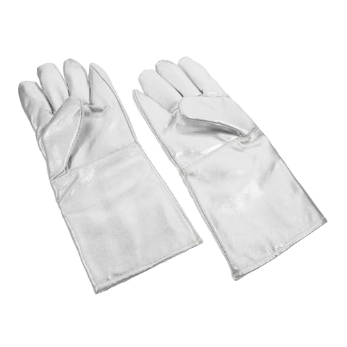 MAGICLULU 2 Piezas Guantes de Protección Ignífugos de Aluminio para Uso Industrial Resistentes al Calor y Versátiles para Cocina Soldadura y Asados al Aire