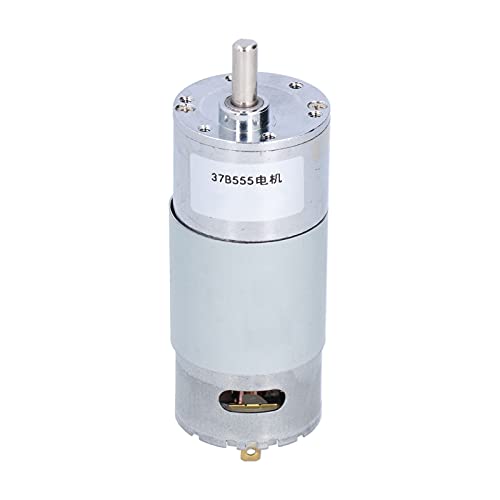 Motor de engranajes 37B555, reductores de velocidad de motor de CC, motor de velocidad variable de alto par con núcleo de cobre y carcasa galvanizada, cabezales de engranajes (Velocidad 150RPM)