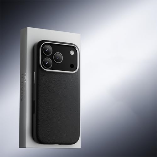 iPhone 17 Pro対応ケース(カラー:BLACK)プレミアムレザー耐衝撃ハードバックケースカバー