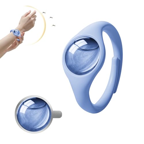MINGRUO Pulsera de aceite esencial antimosquitos, Pulsera Repelente de Mosquitos, Antimosquitos Bite Wristband, Aceites esenciales antimosquitos Interior y Exterior (Azul)