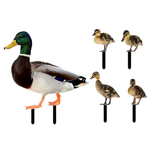 BESTonZON 5 piezas de enchufe de jardín, figura de patos, decoración de jardín, decoración de animales, enchufe de Pascua, figura decorativa, taburete de Pascua, estatua de césped, patio
