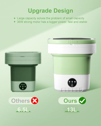 image for MIHEQIKQI Portable Washing Machine, 13L Large Capacity Laundry Washer 