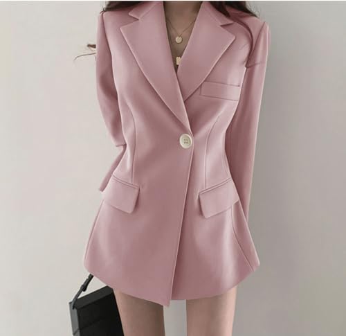 Blazer revers cranté femme à un bouton costume chic décontracté
