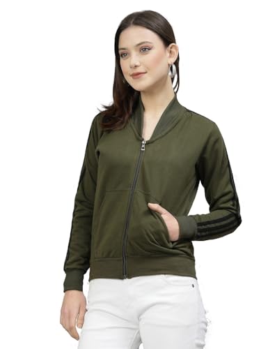 Image of UZARUS Women Cotton Full Zipper Sweatshirt Fleece Jacket for Winter