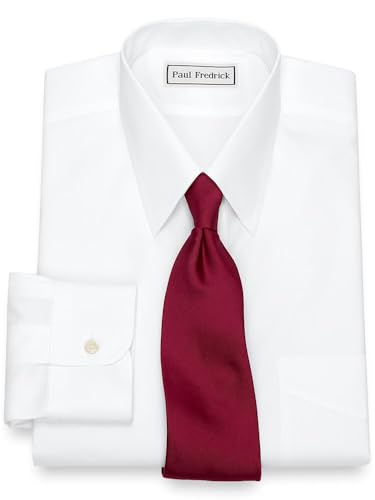 Paul Fredrick Men's Slim Fit Non-Iron Cotton Straight Collar Dress Shirt