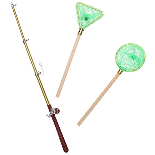 WOONEKY Miniatur Angelrute Set mit Grünem Mini Fischnetz Mini Doll Accessories für Puppenhaus Deko Vielseitiges Miniaturspielzeug für Wohn und Schlafzimmer Sichere Miniatur Deko für Micro WOONEKY Miniatur Angelrute Set mit Grünem Mini Fischnetz Mini Doll Accessories für Puppenhaus Deko Vielseitiges Miniaturspielzeug für Wohn und Schlafzimmer Sichere Miniatur Deko für Micro