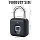 Fingerabdruck Schloss, Schloss mit Fingerabdruck und APP, IP67 wasserdicht Vorhängeschloss Fingerabdruck, Elektronik Fingerprint Smart Kann 20 Sätze Fingerabdrücke speichern Lock für Gym, Büro