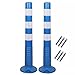 2 4 6 8 10 Pcs Flexible Parking Bollards Barrier with Fitting, 77 Cm High Traffic Delineator Post Cones, High-visibilty Road Pile for Driveway Garage Construction (Color : Blue+White, Size : 2 PCS)