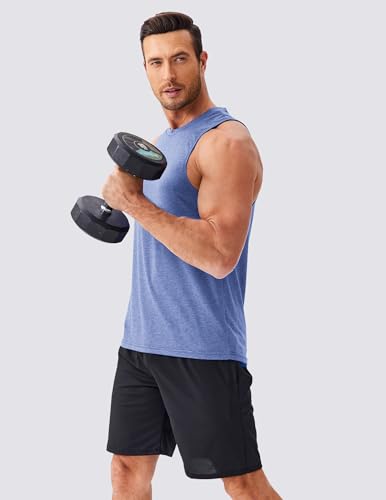 Image of PINSPARK Men's Tank Tops Quick Dry Summer Workout Muscle Shirt Athletic Casual Sleeveless Shirts for Bodybuilding Beach Gym