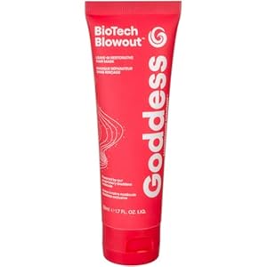 Biotech Blowout Leave-In Restorative Hair Mask 1.7 Fl Oz, Style & Heat Protectant (up to 450°F), 8-Hour Style, Frizz Control, for Damage Heat, Bleach, Colour & Chemical Stress, by Goddess Maintenance