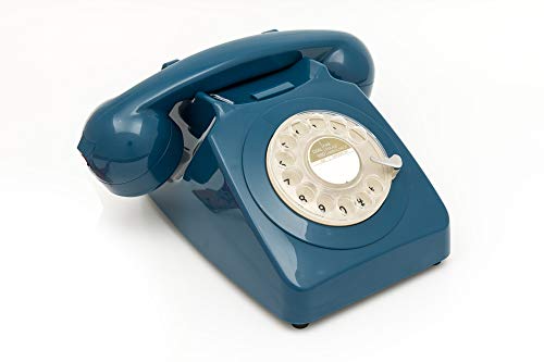 GPO 746ROTARYAZU Retro Telefon mit Wählscheibe im 70er Jahre Design Azurblau