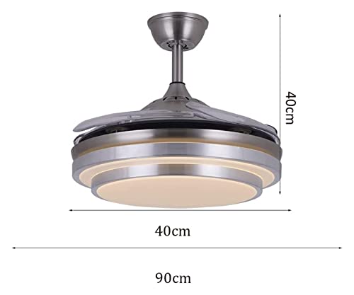 Ventilateur de plafond rétractable avec lumière LED et télécommande pour salon - 3