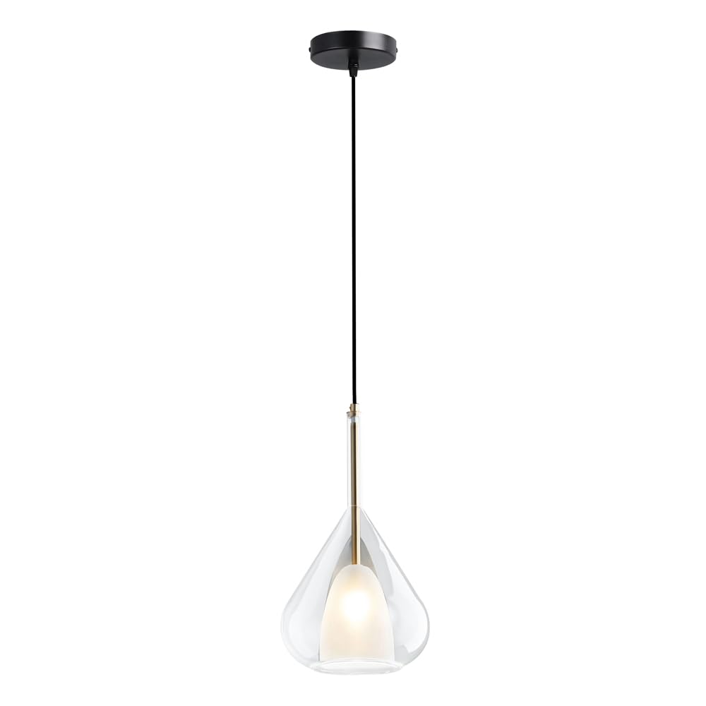 ZGDHWCR French Minimalist Style Hanging Lamp, E26 Light Source Adjustable Height Pendant Light, Single Head Flush Mount Chandelier, Kitchen Island Living Room Balcony Decoration Light Fixtures