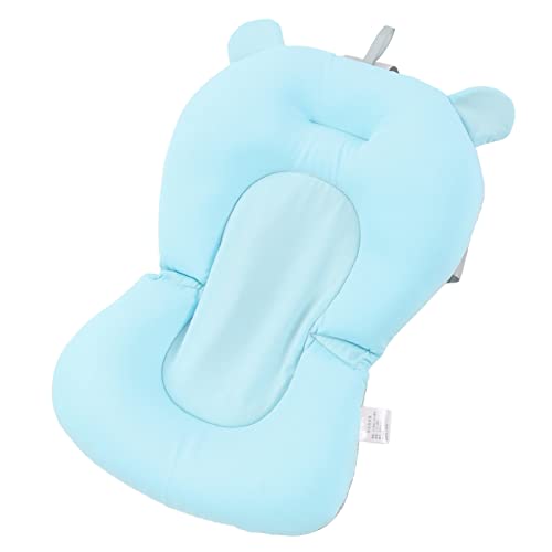 Image of Baby Bath seat Cushion, Foldable Adjustable Infant Bath, Bathing Tub Seat Newborn Bath Anti Slip Cushion Seat for Newborn Baby (Blue Bear)
