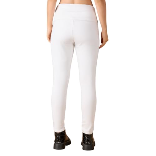 Image of 4FLIES Women's High Waist Slim Fit Jeggings | Super Combed Denim Stretch Ankle-Length Pants with Wide Waistband | Comfortable, Breathable Denim Look Leggings for Casual, & Office Wear