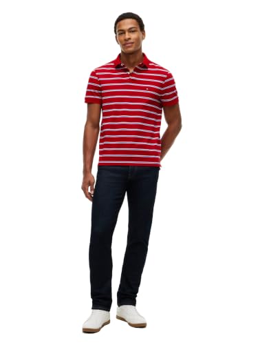 Image of Tommy Hilfiger Men's Short Sleeve Polo Shirts in Regular Fit With Stretch and Organic Pique Cotton
