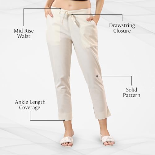 Image of TRASA Ultra Soft Cotton Regular and Plus 8 Colour Cotton Pants for Womens and Girls - Available Sizes : M,L,XL,2XL,3XL,4XL,5XL