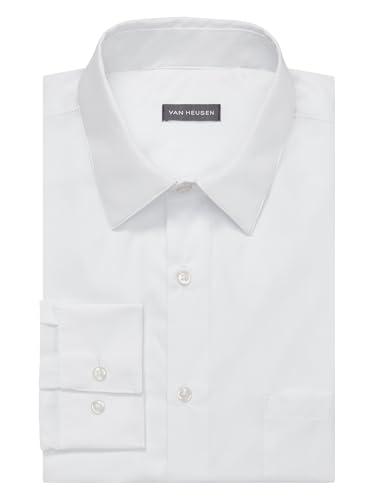 Image of Van Heusen Men's Poplin Regular Fit Solid Point Collar Dress Shirt