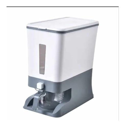 GENODA Getreidebehälter 8kg Reisautomat und Lagerung mit Messbecher (grau)