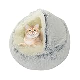Katzenbett, kleines geschlossenes Haustierbett, maschinenwaschbar und abnehmbar, bequem für den Winter, Katzen, kleine Hunde, Kätzchen