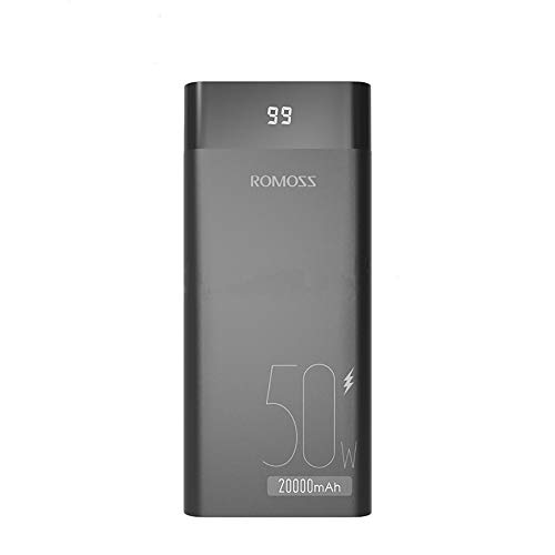 Romoss 20000mAh Power Bank, MAX 50W Salida PD 3.0 USB C Cargador portátil con 3 Salidas y Entrada Tipo C, batería Externa Compatible con iPhone, iPad, Macbook, XPS, Samsung Galaxy y más