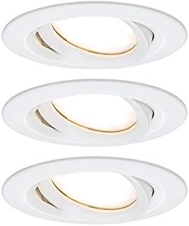 Paulmann 93682 Nova Plus LED oprawa do zabudowy, okrągła, wychylna, 3x6,8W, IP65, możliwość ściemniania, biały matowy, spot, aluminium, 2700K
