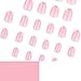 24Pcs French Short Press on Nails with Jelly Glue White French Tip Press On Acrylic Nails Nude Pink False Nail Tips Reusable Cute Finger Manicure Decorations for Women