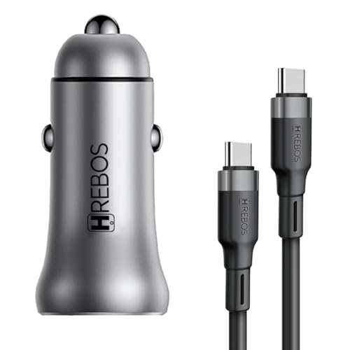Hrebos Premium Carregador Veicular Premium Com Cabo Type-C 60W CR...