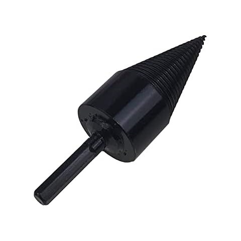 PirateAnt Hex Shank Firewood Drill Bit Wood Splitter,Overall Wood Splitter Drill Bit(42mm),Electric Drill Wood Splitter,Electric Log Splitter Hex Firewood Drill Bit.（Black） Cover