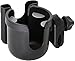 Porte-gobelet universel pour poussette avec support de téléphone, accessoires de poussette, porte-bouteille pour vélo, tapis de course, fauteuil roulant (Noir)