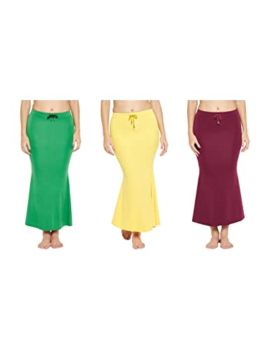 Image of ZeroKaata Pack of 3 Plus Size Seamless Fishcut Flare Shapewear Petticoat for Women | Shape Wear Dress for Saree | Flared Peticote Innerwear for Women Saree Shaper