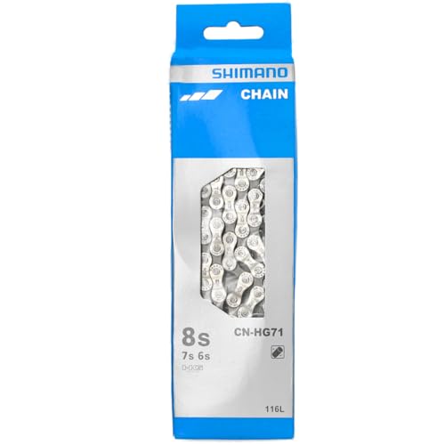 SHIMANO Kette CN-HG71 6/7/8-fach Cadena, Unisex Adulto, Plata, 116 Glieder