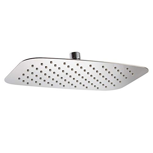 Regendusche Rechteckig mit Drehgelenk 300x200mm, 304 Edelstahl und Umweltfreundlich Silikon-Düse Kopfbrause, Duschbrause mit Anti-Kalk-Düsen,