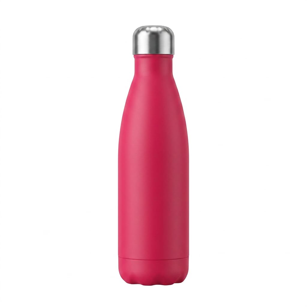 Boolavard Water Bottle Vacuum Insulated Stainless Steel Water Bottle BPA Free Metal Sports Bottle Double Wall Insulated Cold and Warm Drinks 17OZ / 500ML (Hot Pink) — image 1