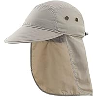 Magracy Men's Summer UPF 50+ Fishing Cap with Neck Flap Sun Protection Quick Dry Light Grey