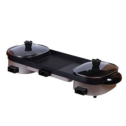 Electric Smokeless Grill Electric Grill, Hot Pot Barbecue 2 In 1 Household Smoke-free Non-stick High-power Easy To Clean Electric Baking Pan