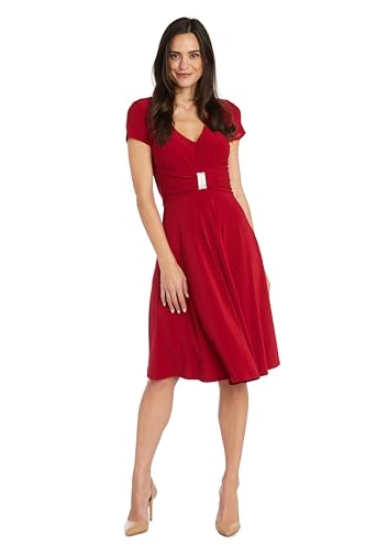 Image of R&M Richards Women's Metallic Foil Print Bodycon Dress W /Draped Capelet - Knee-Length Cocktail Party Outfit