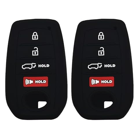 Autobase Key fob Cover for Toyota 2025 Camry 2019-2025 Land Cruiser 2021-2025 Venza Hilux Fortuner 2023-2025 Highlander Tundra Corolla bZ4X Prius 4 Buttons (Black) Cover