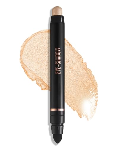 Erinde Lápiz de sombra de ojos dorado, lápiz de sombra de ojos en crema brillante, duradero y resistente al agua, lápiz de maquillaje de ojos metálico de alta pigmentación #04