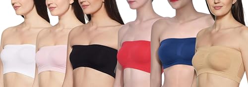 Image of Fabme Women's Wirefree, Strapless, Non Padded Tube Bra